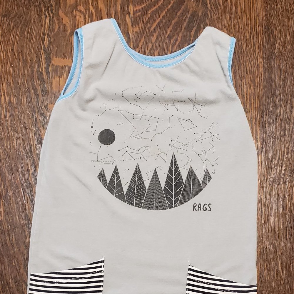 Rags to Raches Constellation Romper 3/4T EUC HTF